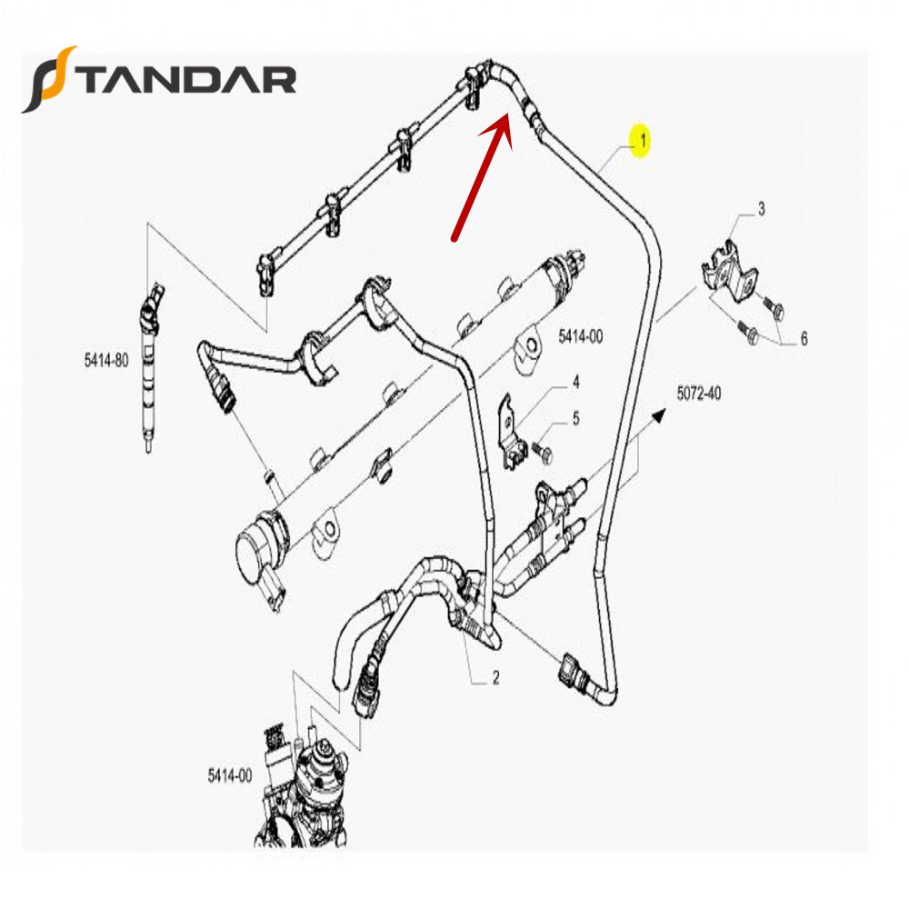 504334659 Diesel Injector Fuel Return Spill Rail Leak off Overflow Line for Iveco Daily V 3.0