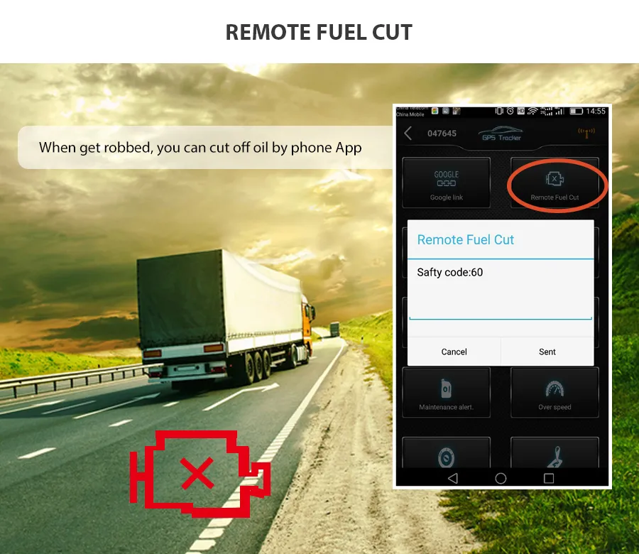 Remote Starter GPS Locating Alarm System Remote Fuel Cut