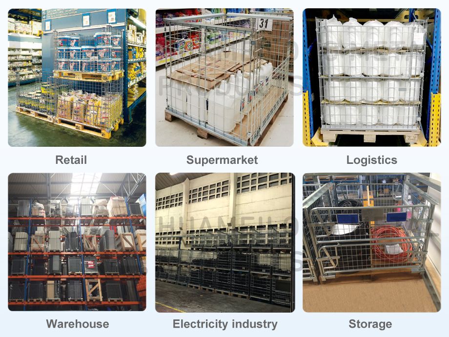Customized Welded Warehouse Storage Transport Stackable Wire Mesh Pallet Cage