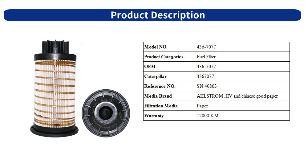High Performance Auto Spare Parts Fuel Filter for Trucks Engine 436-7077