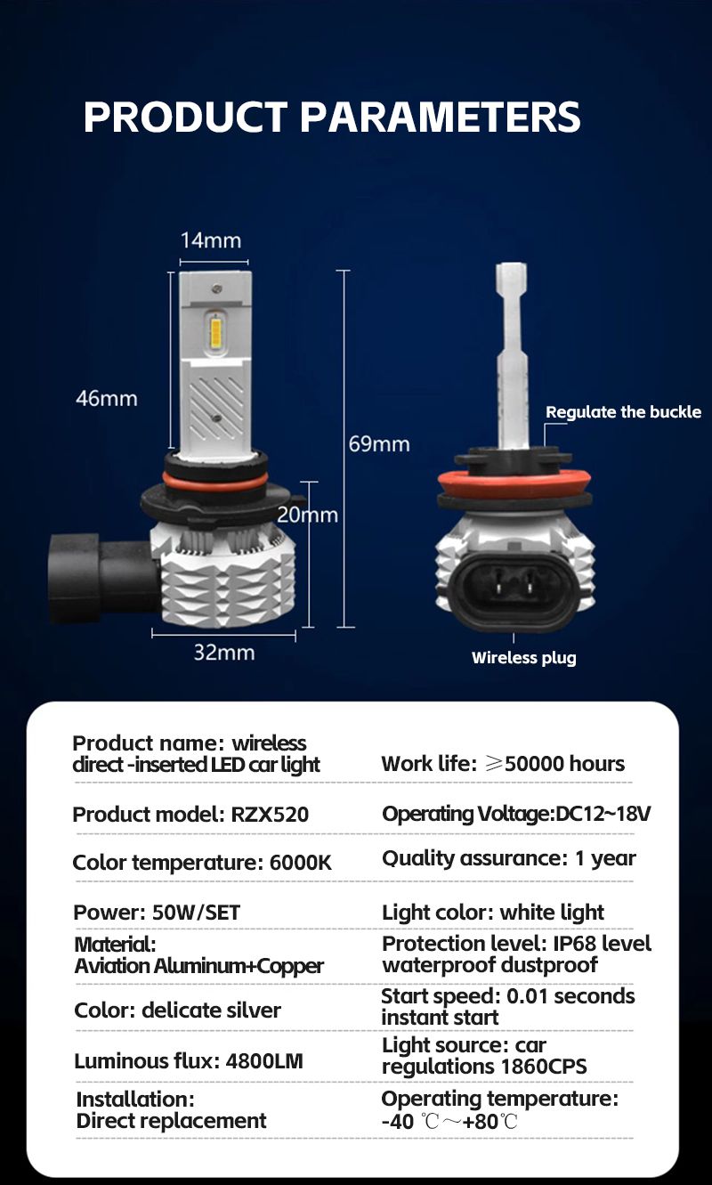 Auto Parts LED Head Light H1 H3 H7 H11 H13 880 9005 9006 9007 H4 LED Headlight Bulb