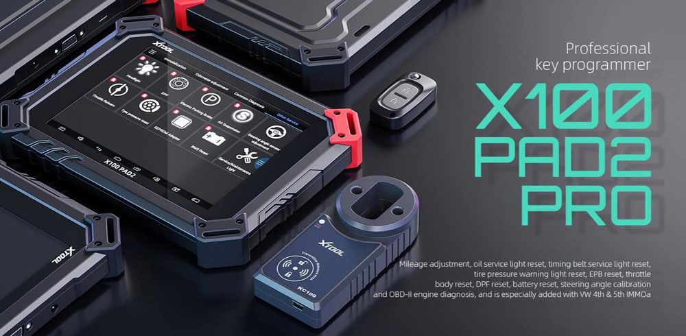 Xtool X100 Pad2 PRO with Kc100 Programmer Full Configuration Support VW 4th &amp; 5th IMMO &amp; Special Functions