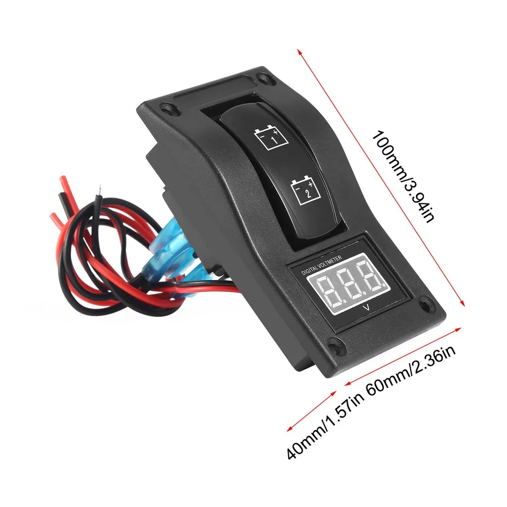 Wasserdicht 12-24 V LED Dual Digtal Voltmeter Batterie Test Panel Rocker Schalter for Auto Motorrad Lkw Marine Boot
