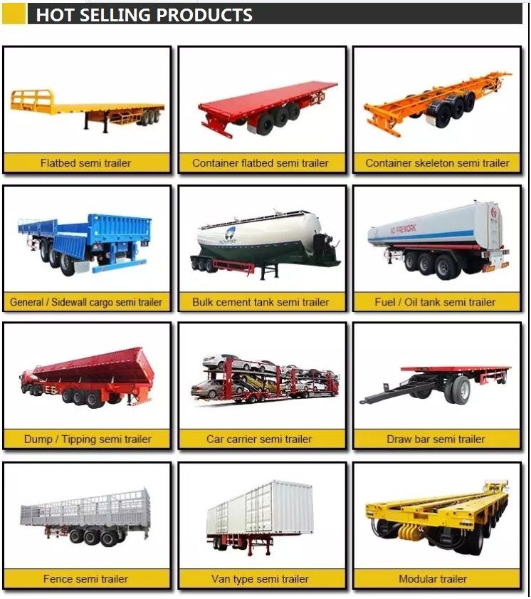 Heavy Cargo Transportation Low Bed Semi Trailer Lowboy Dropdeck Truck Trailers
