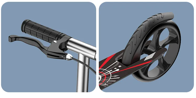 Large Wheels Foldable Adjustable Handlebars Lightweight Kick Scooter