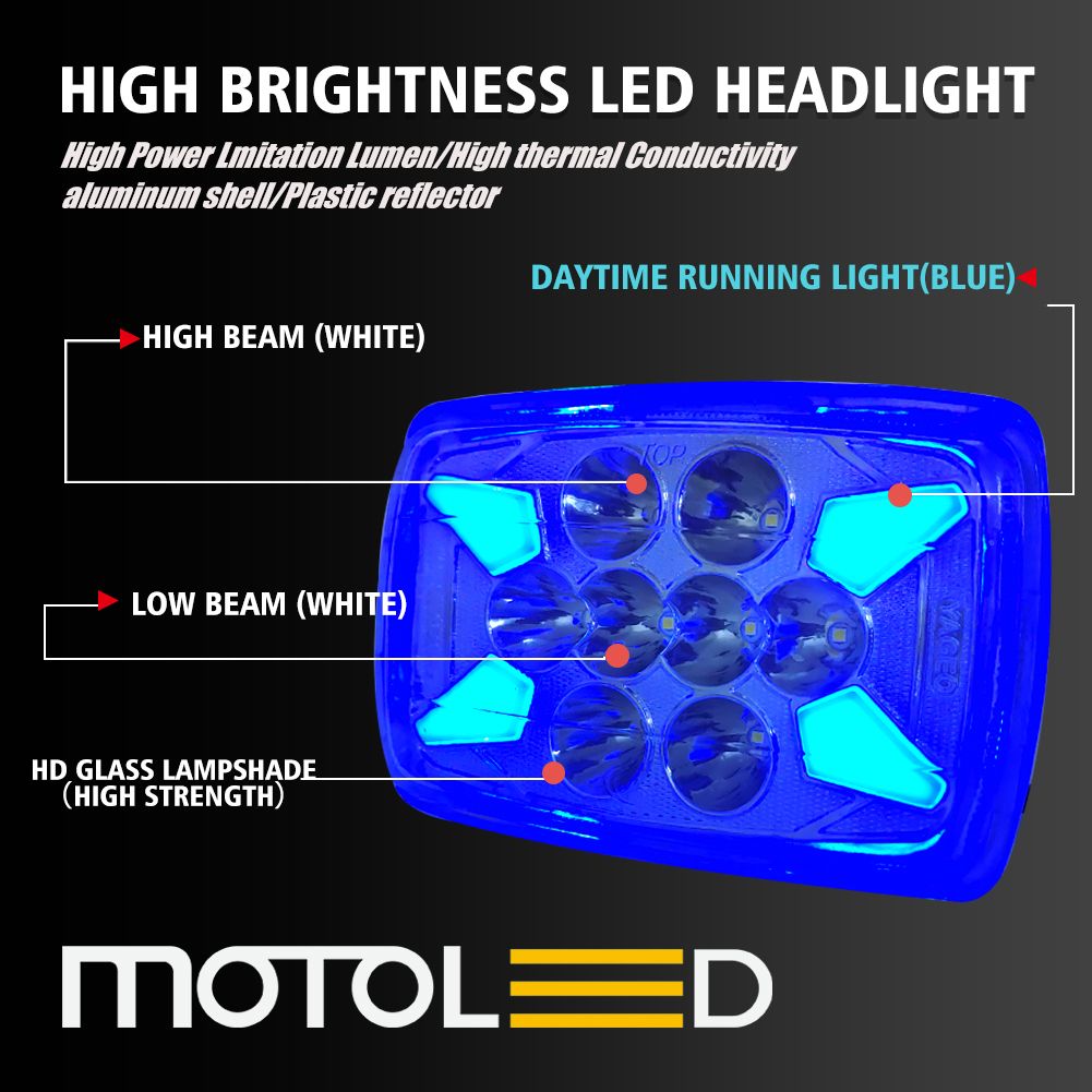 Motoled CD70 LED Built-in Accessories White Headlight Blue DRL Front Light Headlamp