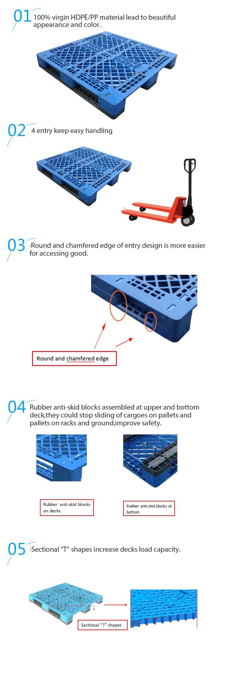 Euro Prices Plastic Pallet Heavy Duty Pallet for Racking