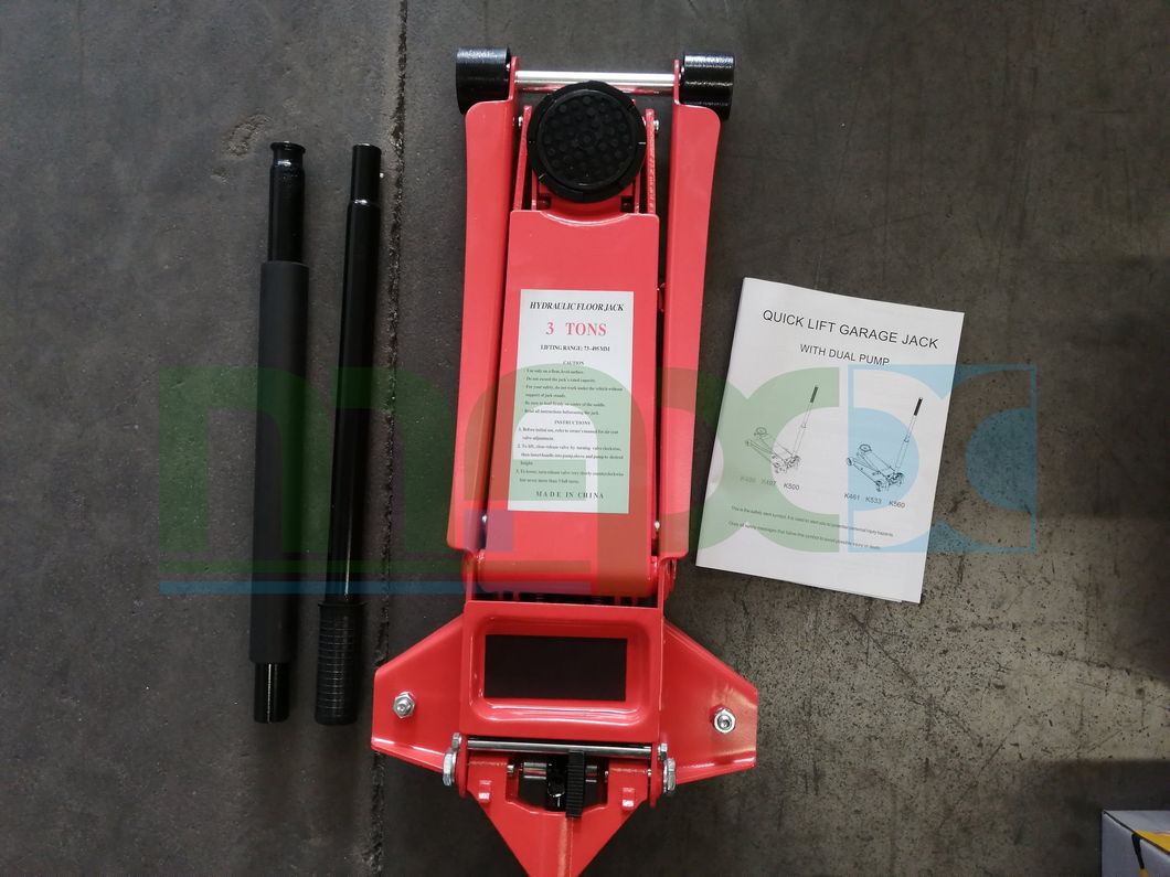 CE/ISO9001 Certificate 3t, 4t, 5t Low Profile Hydraulic Garage Jack Fast Lifting, Dual Pump