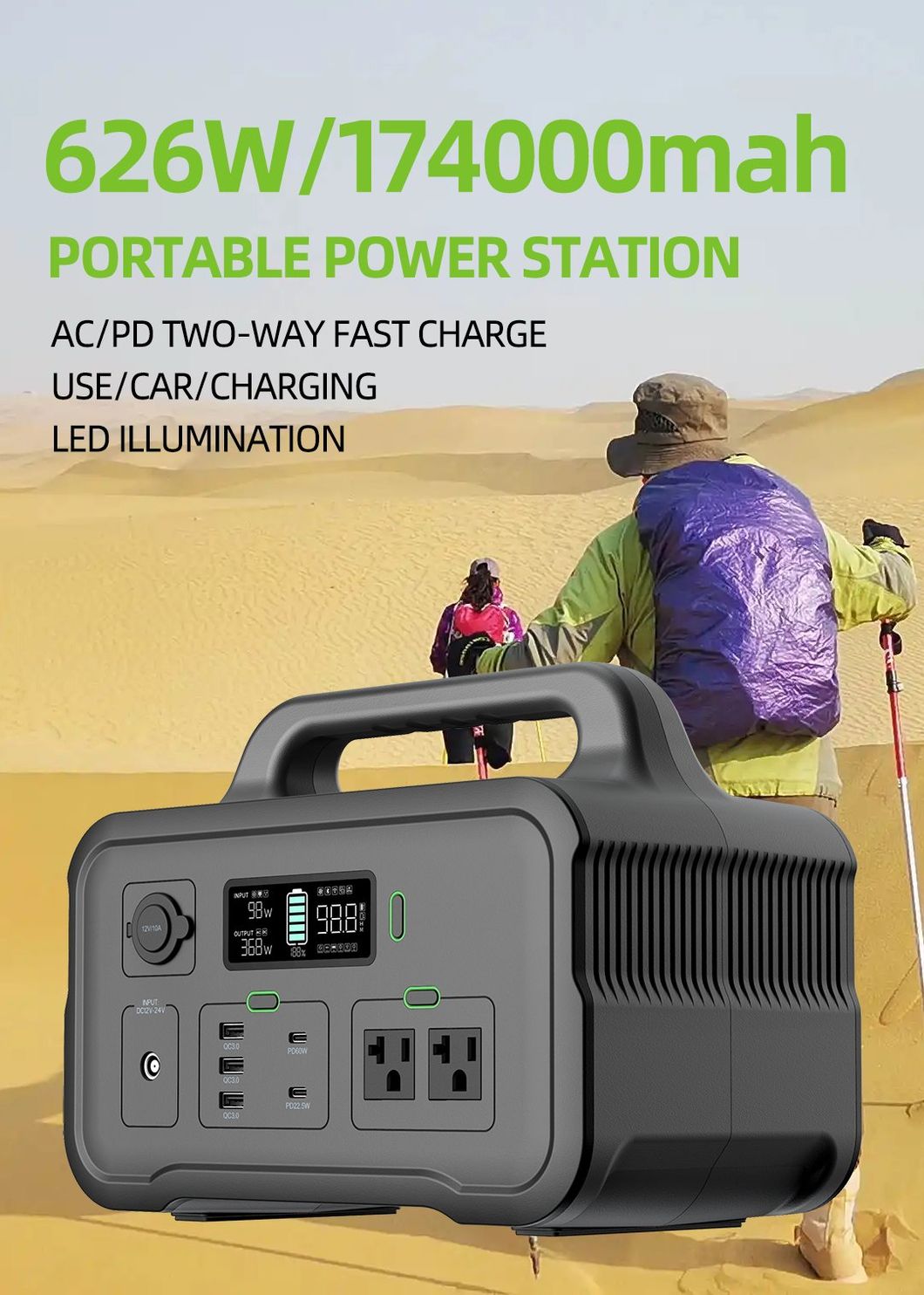 Customized Lithium Ion 600 Watt Solar Generator Power Bank 150W 200W 350W 500W 1000W Portable Power Station Powre Supply