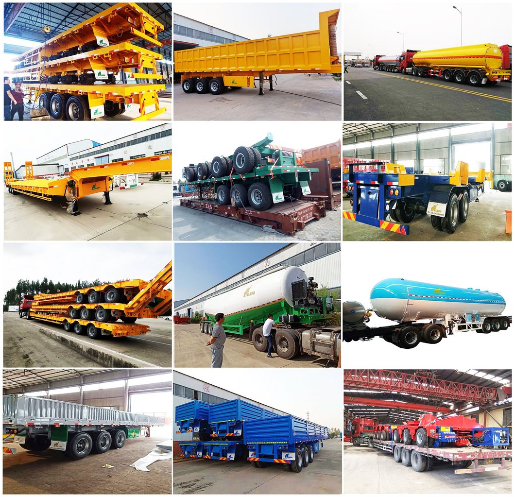 3 Line 6 Axles Excavator Transport Front Loading Detachable Gooseneck Low Bed Lowboy Lowbed Semi Trailer