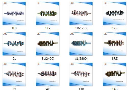 Auto Parts Crankshaft for Toyota 4afe 13411-02901 4afg/4age/5A/5afe/7A/8A/4r/5r/2z/11z/2b/3b/11b/13b/2j/2L/3L/5L/1e/2e/3e/4e/5e/3rz/3s/5s/1kz/1y/3y/3zz/1fz/15b