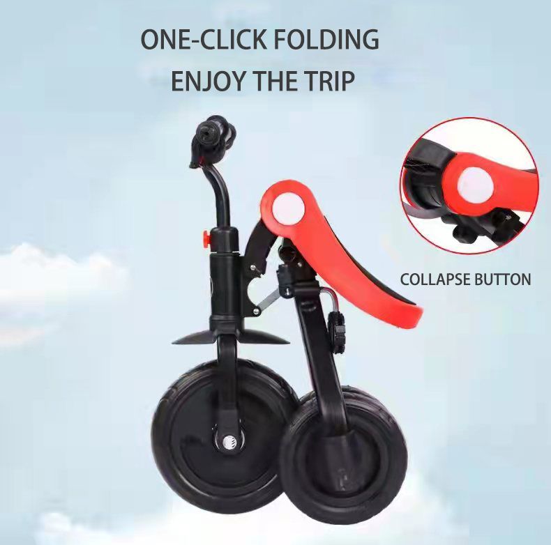 The New 2022 High Quality, Simple Atmosphere, Folding, Mini Kids Tricycle Is Suitable for Boys and Girls