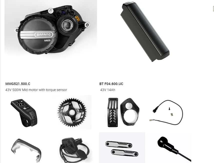 New Model High Torque Bafang M600 Mmg521.500. C 43V MID Motor with Bt F04.600. UC Battery