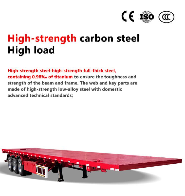 New Flat Bed Container Trailer 3 Axles 4 Axles 40FT Flatbed Tractor Trailer