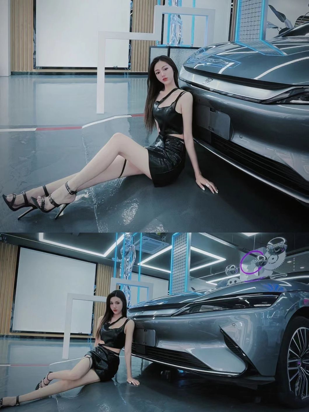 2023 Model 610km Awd Electric Car Byd Han with Openable Panoramic Sunroof and Hud Pure Electric 517 Horsepower Speed 185km/H