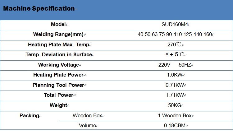 Sud160h Butt Fusion Welding Machine