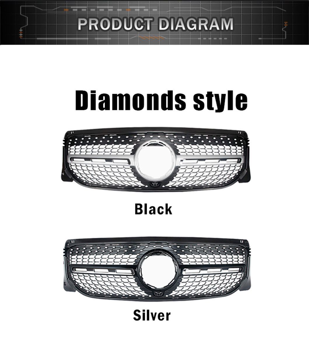 Diamond Grille for Benz Glb Class W247 Glb200 Glb180 Glb220 2020-2023