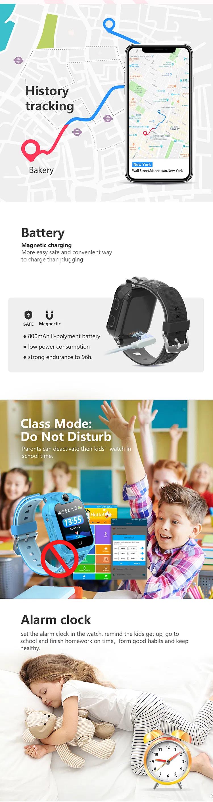 Fashion 4G LTE Android Nano SIM GPS Tracker Watch Phone with Remote Camera Video Call for kids safety D50