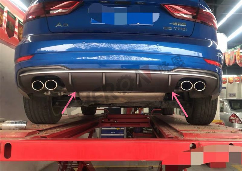 Rear Diffuser with Tail Pipe for 2017 Audi A3 Normal Change to S3 Looking