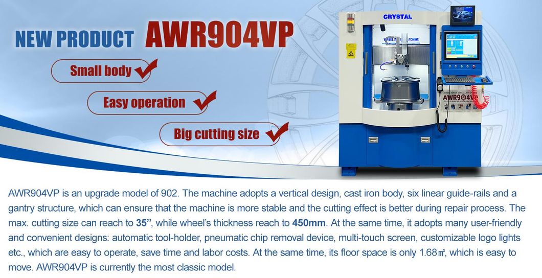 Cheap Price Diamond Cutting Alloy Rim Repair Car Wheel CNC Lathe Awr904vp