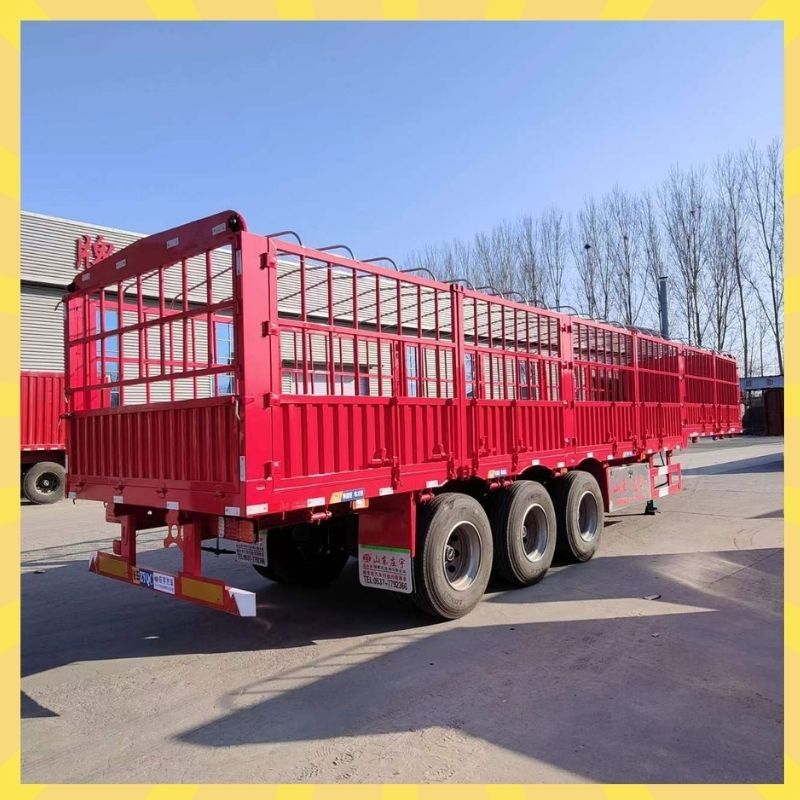 Cheap Price 60 Ton Transport 3 Axle Fence Cargo Semi Trailer for Sale