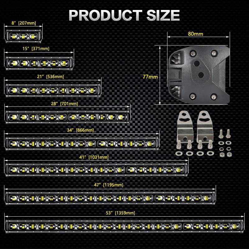 12V 24V Single Row 15 Inch 60W 9d Barra LED 4X4 Light Bar for Truck Tractor