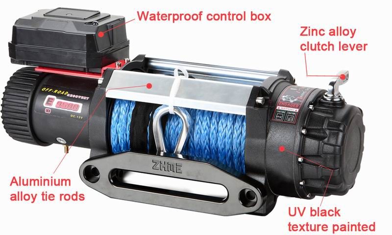 9500lbs Electric Winch with Synthetic Rope
