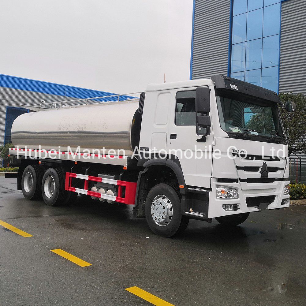 20000L Stainless Steel Tank 20cbm Milk Transportation Tanker Truck with Sinotruk HOWO Chassis