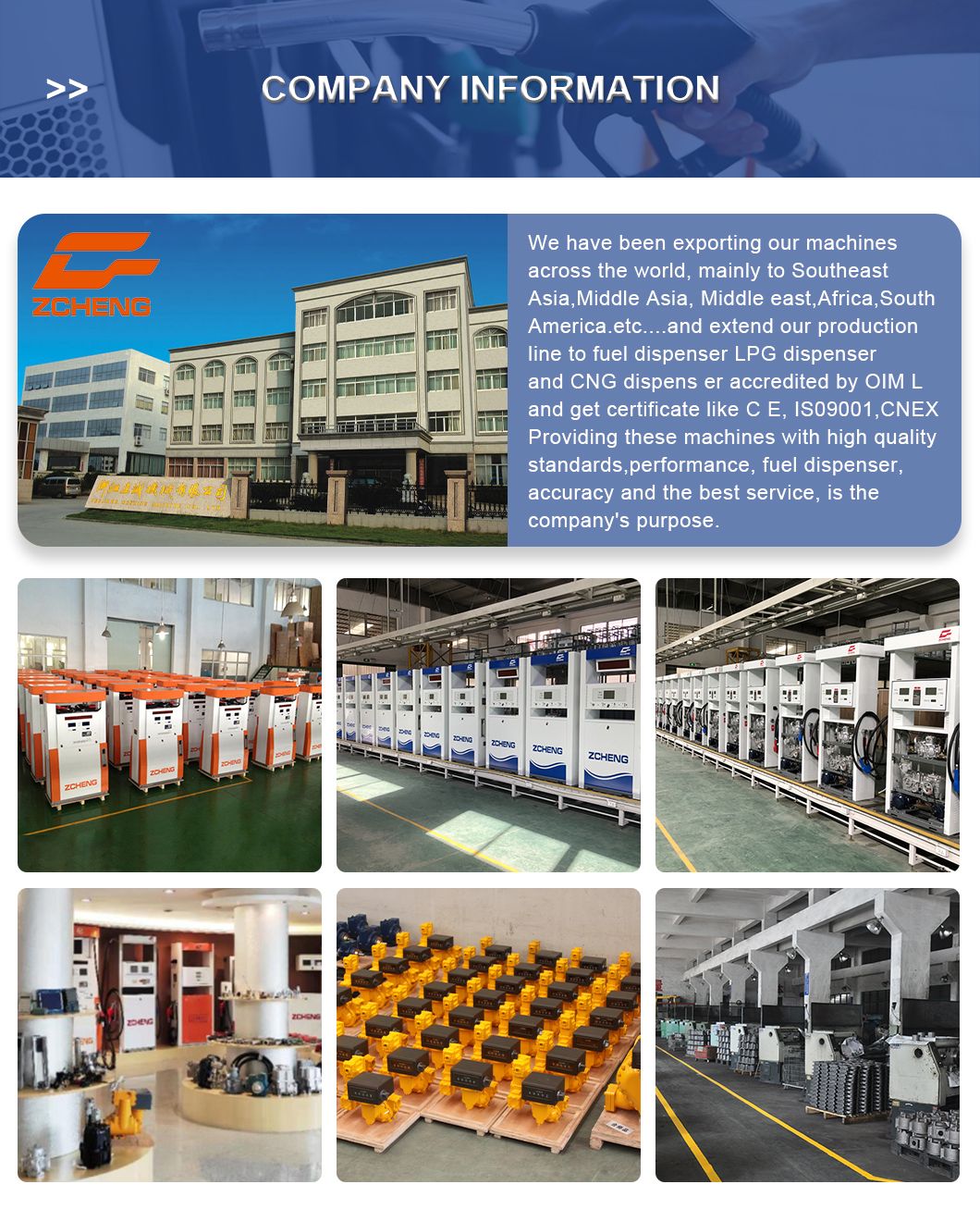 Zcheng Petrol Filling Station 1m High Small Mini Fuel Dispenser