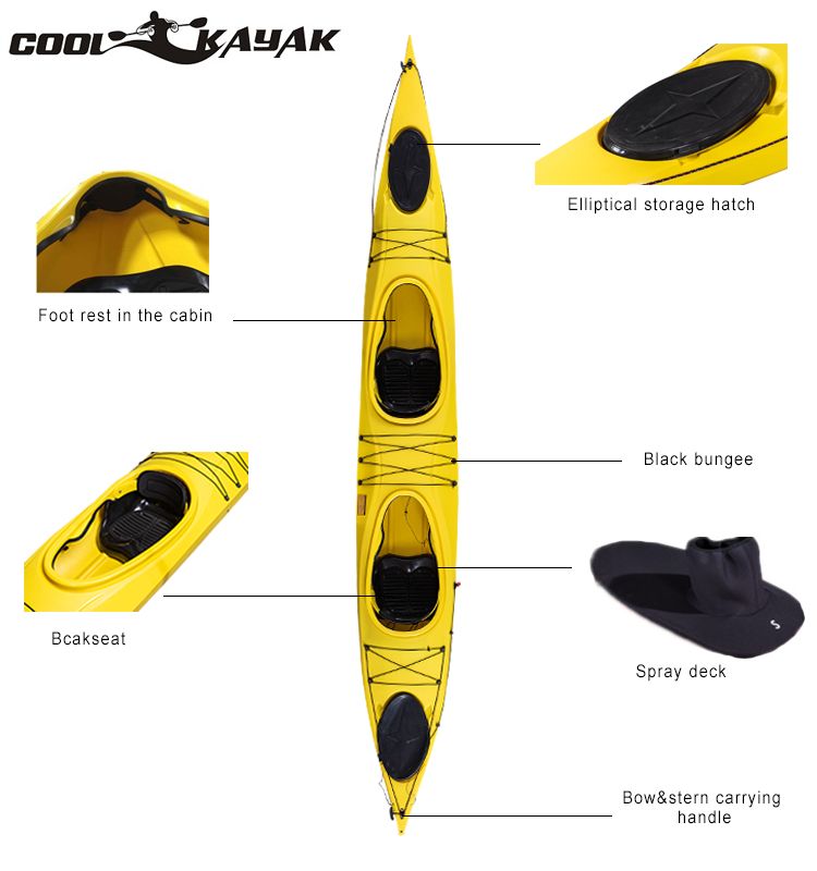 2 Seat Speed Sea Kayakfor Touting and Fishing