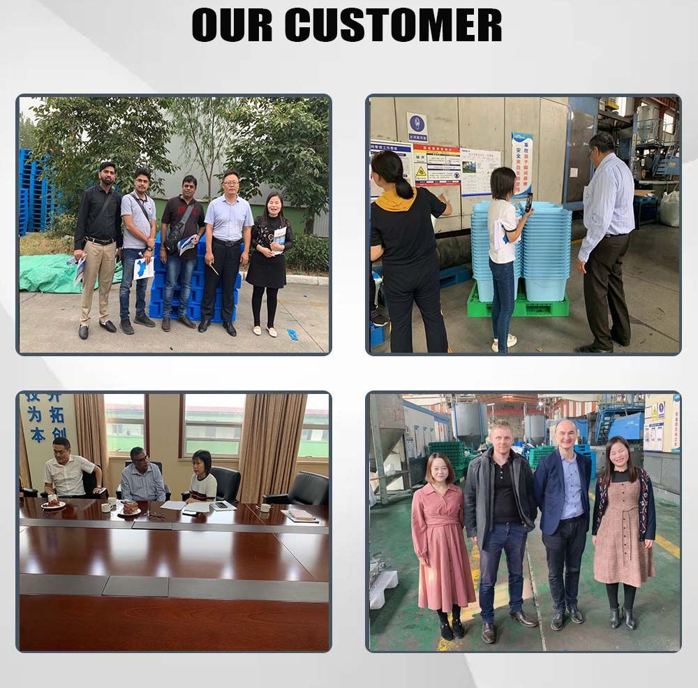 Good Quality Nextable 4 Entry Way Single Faced Nice Feet Bottom Transportation Warehouse Storage Hand Forklift Plastic Pallet