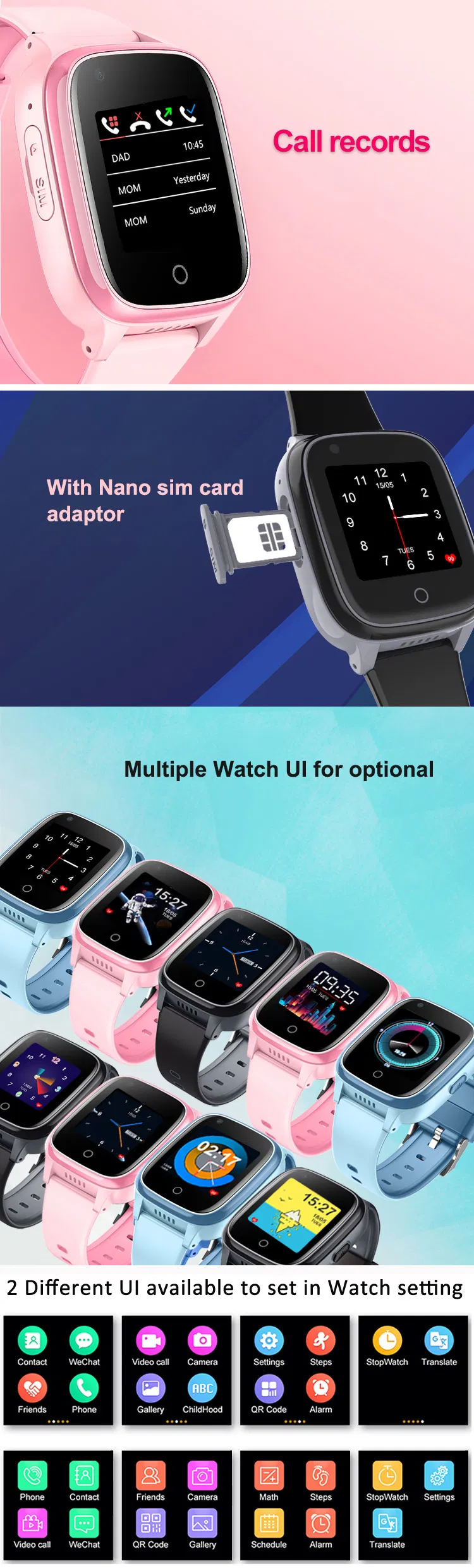 New launched 4G IP67 water resistance Kids Child security GPS Tracking with take off alert video call for avoid kidnap D31U