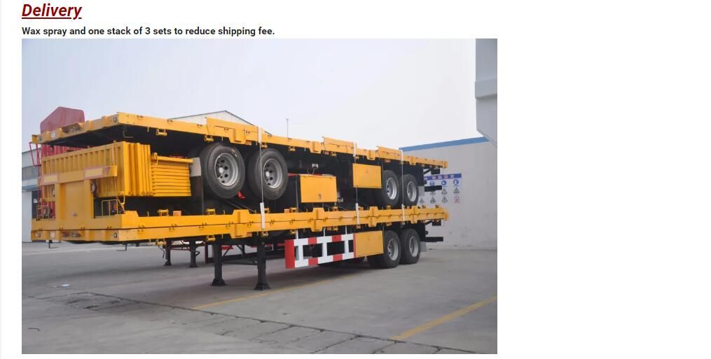 China Famous Brand 4 Axle Flatbed Semi Trailer Container Trailer
