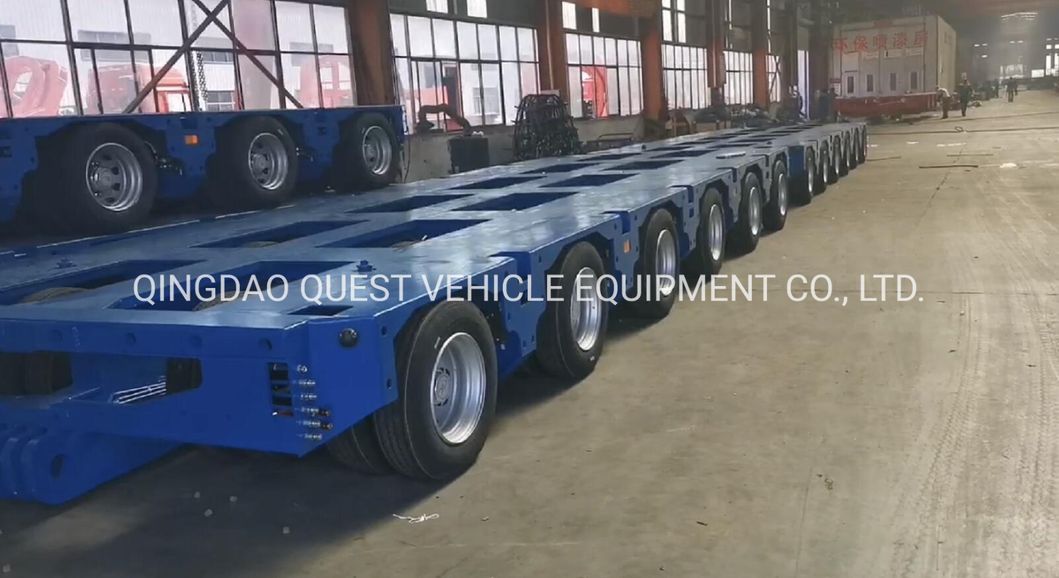Special Equipment Transport Hydraulic Steering Turning System Lowbed Modular Trailer for Sale