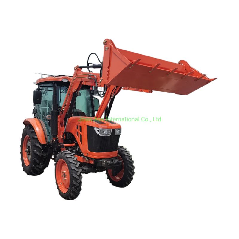 4WD 80HP Farm Agricultural Wheel Tractor with Front End Loader