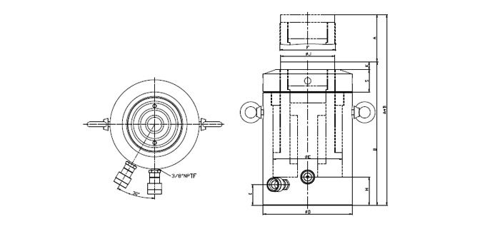Double Acting Mechanical Lock Nut Hydraulic Cylinder (Sov Cllrs Series) for Heavy Lifitng
