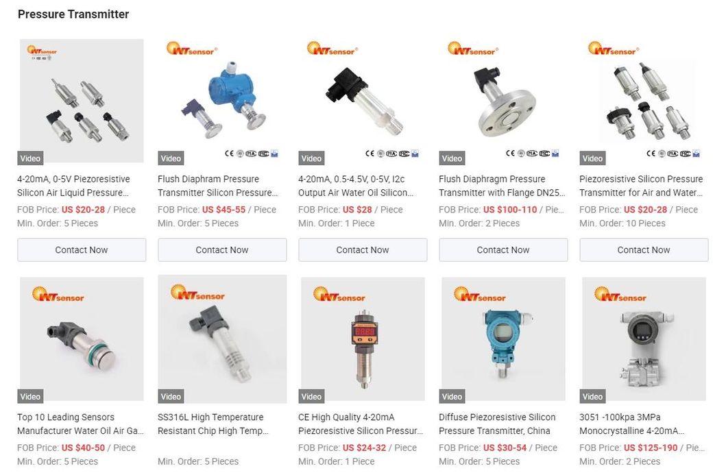 CE Wiith Display 0.5% 4-20mA Piezoresistive Silicon Pressure Transmitter