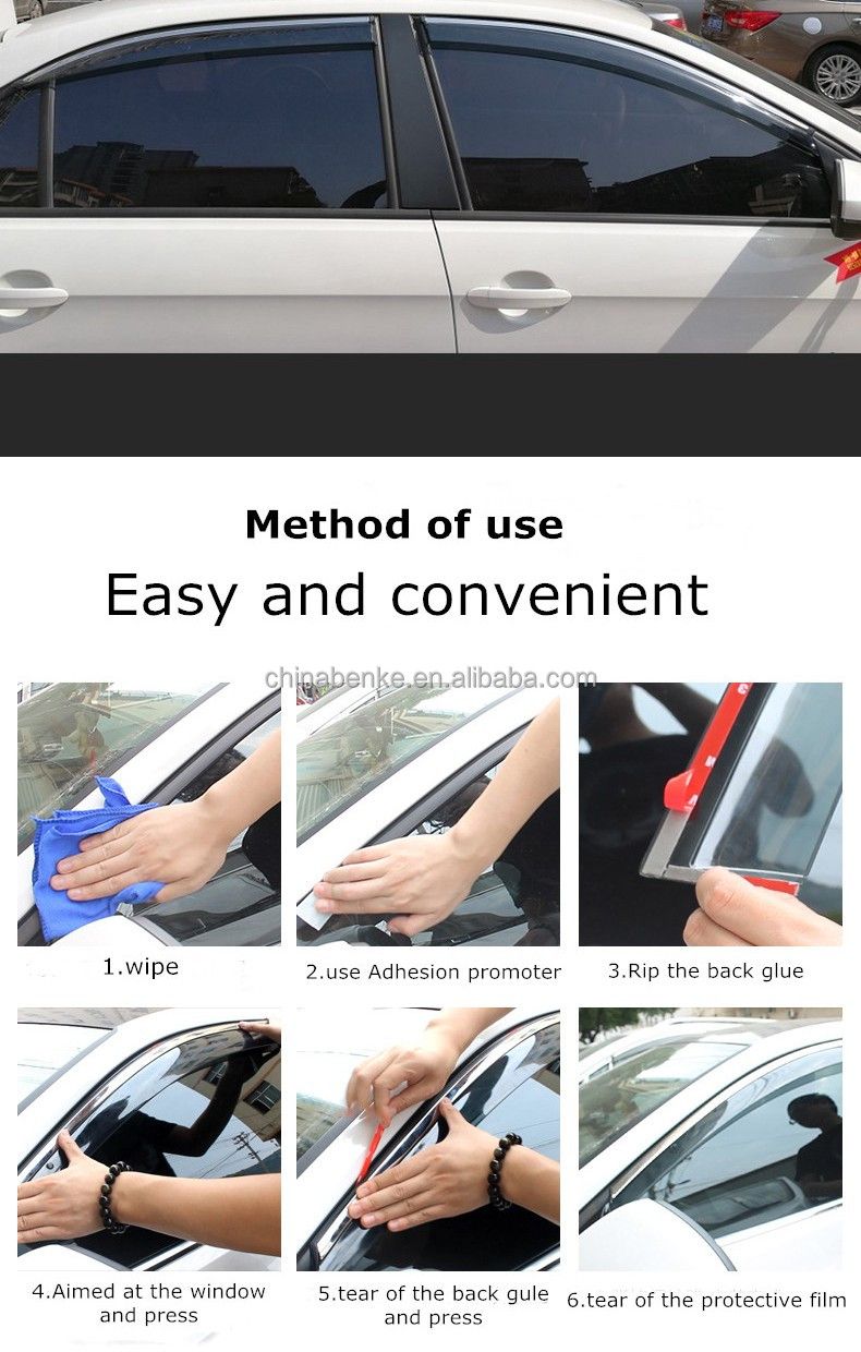 Incredibly Durable Safe Smoke Window Visor Sun Rain Vent Guard 4 PCS Set Compatible with KIA Sorento out Channel Visor