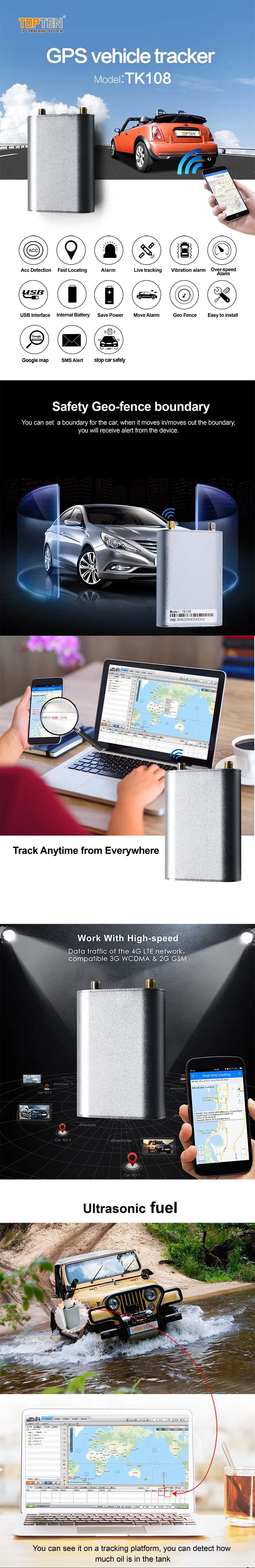 Popular Mini GPS Car Tracker Tk108 Support Camera Snap Picture--Ef