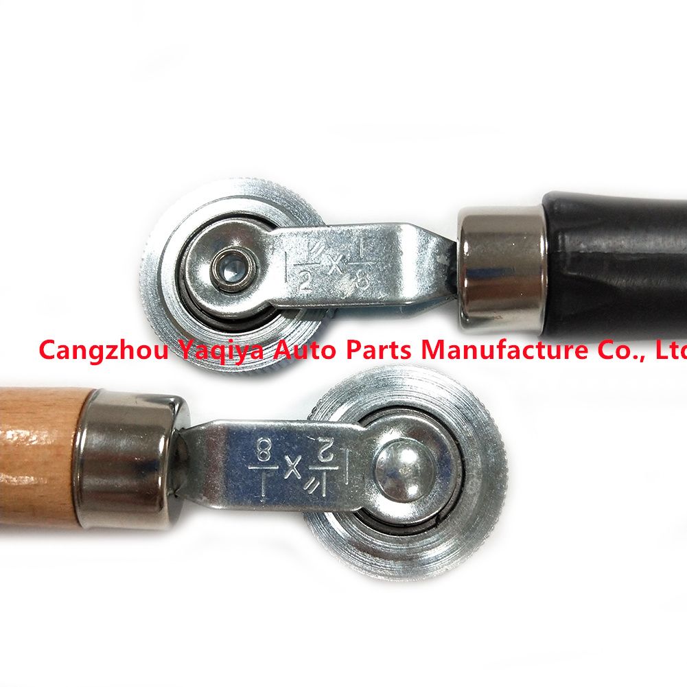 Ball Bearing Tube Patch Roller Puncture Tool Tire Patch Roller with Wood Handle