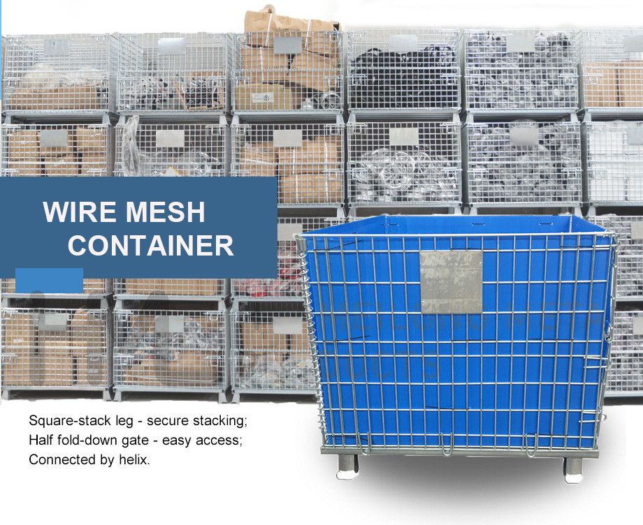 Huameilong Bulk Strong Metallic Pallet Wire Mesh Container for Logistic