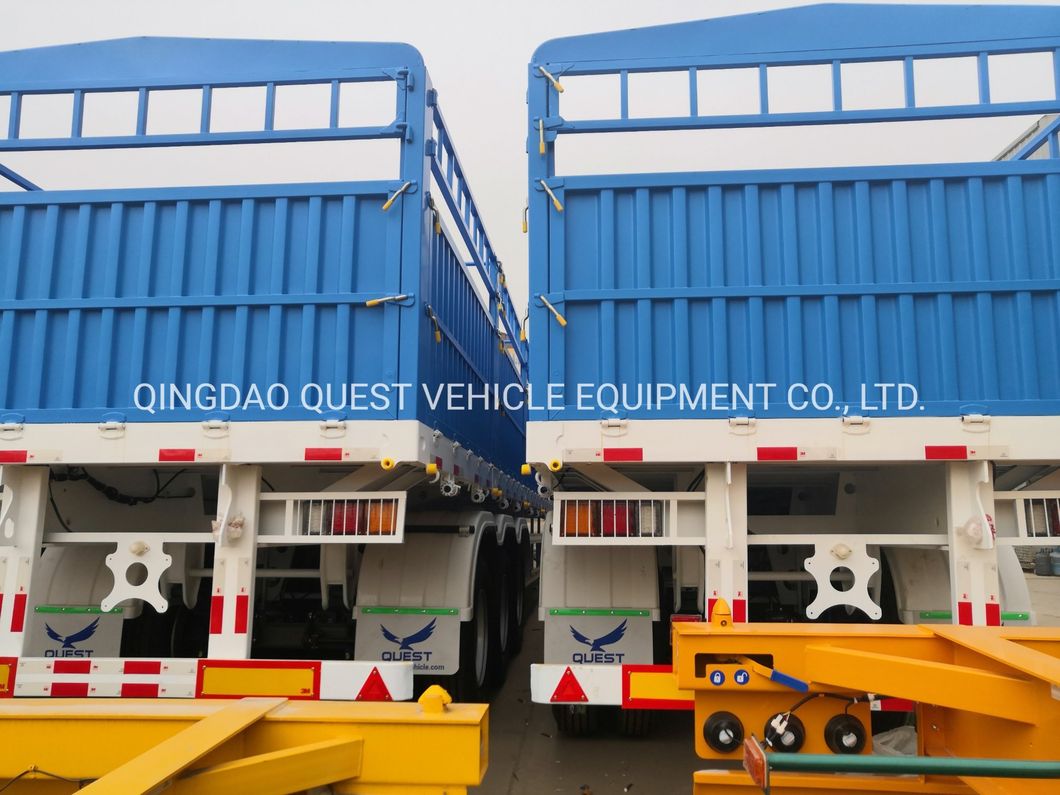 80tons 4 Axle Container Truck Trailer Fence Cargo Semi Trailer for Sugar Rice Transportation