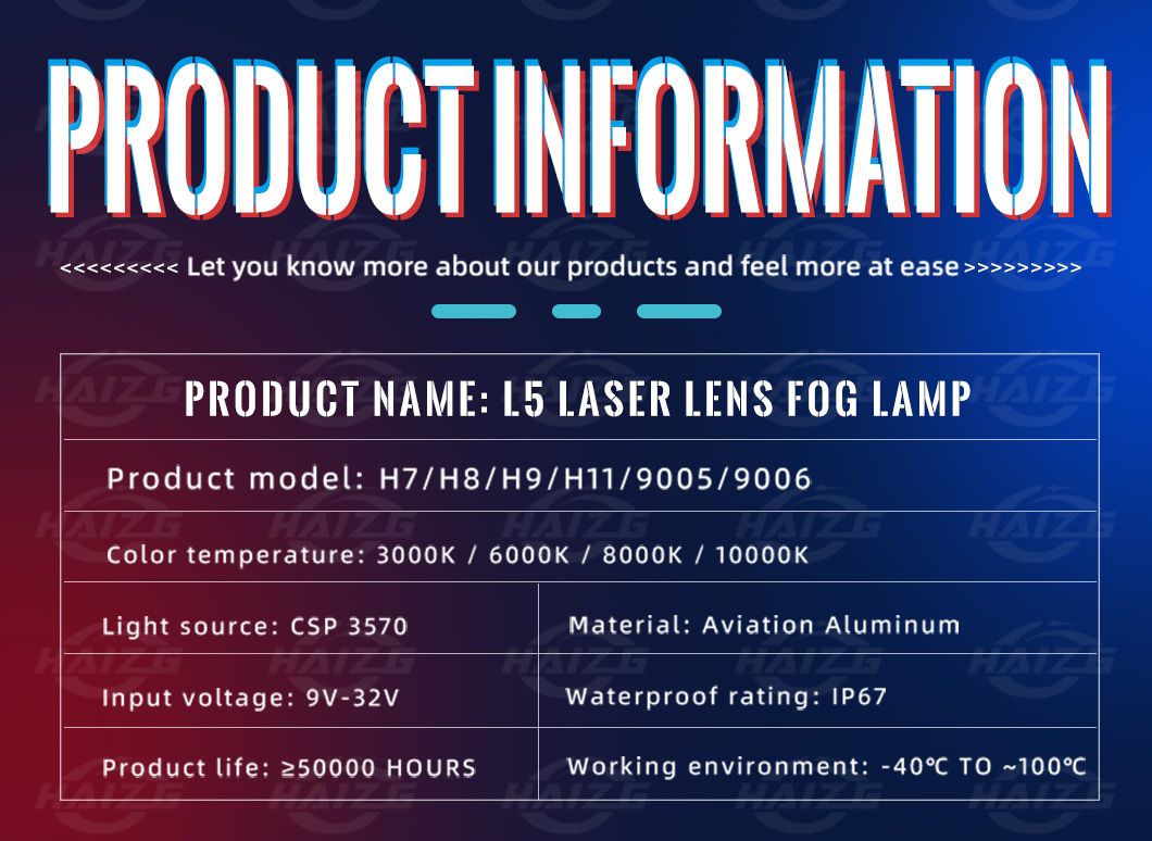 Haizg High Quality Car LED Laser Headlight H7 H11 Spot Light 60W 15000lm Auto Lighting System