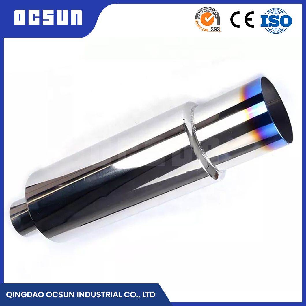Ocsun High-Quality 409 304 Stainless Steel Material Air Silencer Factory China Aluminized Muffler