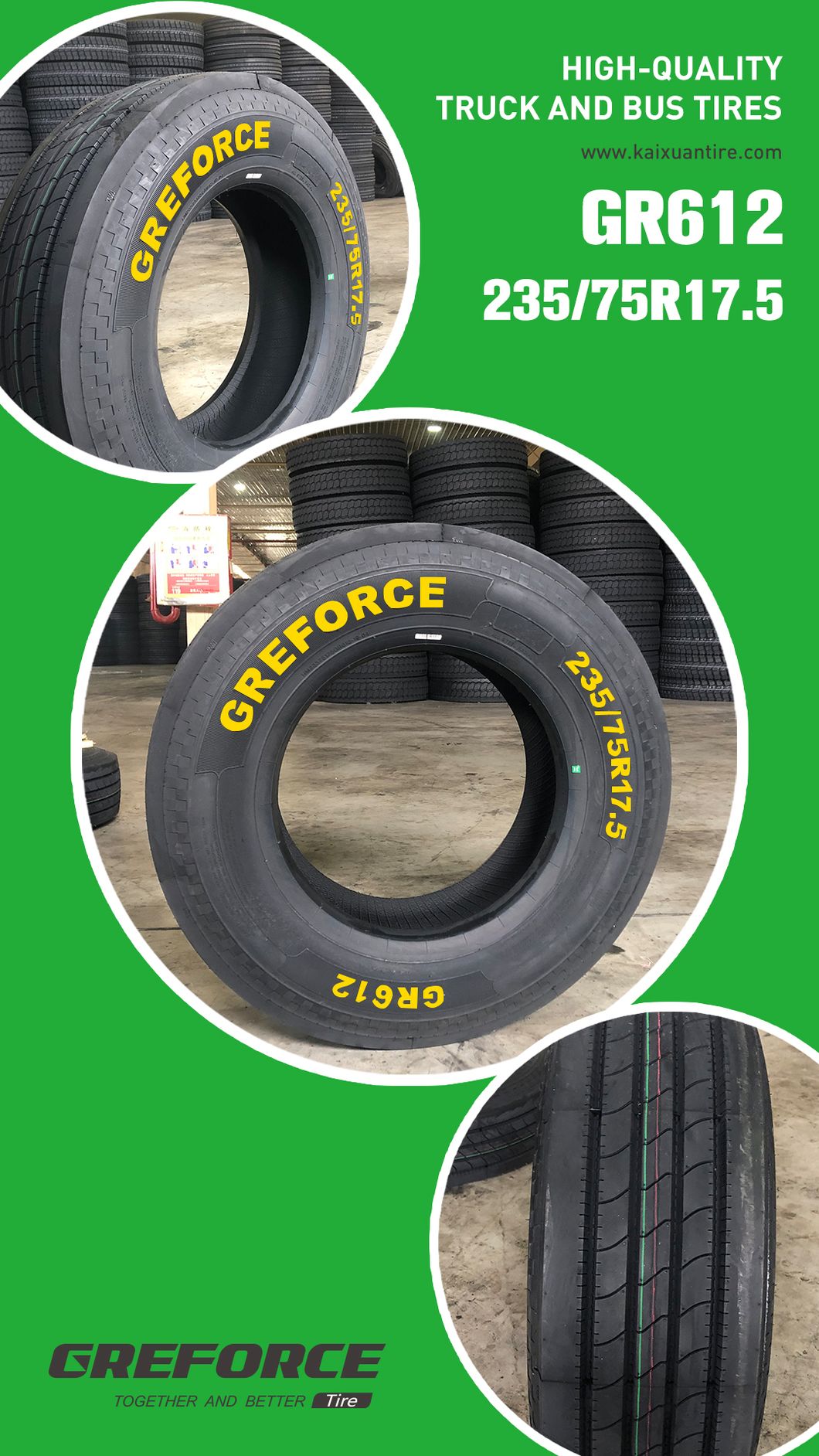 Greforce 235/75r17.5 Good Quality Truck Tyre with Excellent Durability
