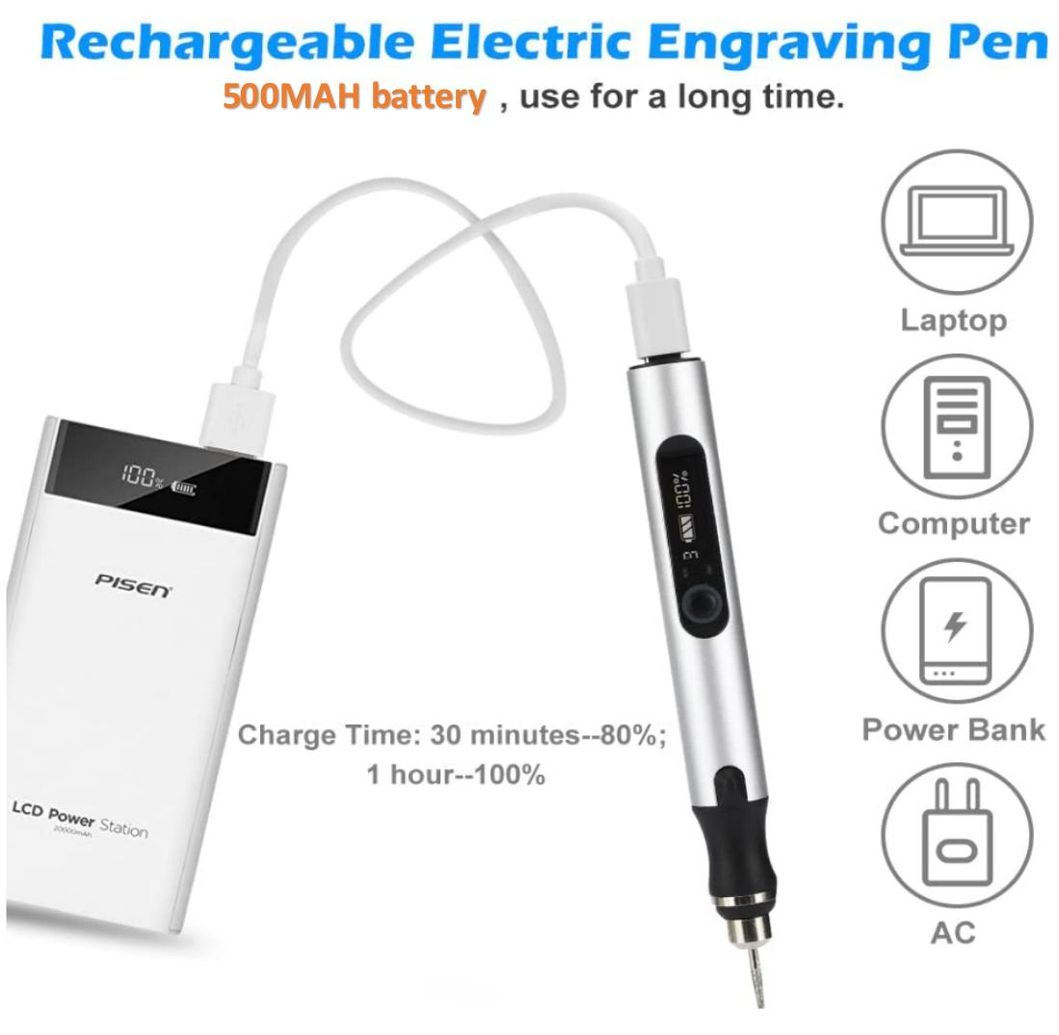 Wholesale Professional Wireless Electric Wood Carving Pen Rechargeable Portable Mini Encraving Pen Handmade Wood Carving Machine Tool Wireless Polishing Pen