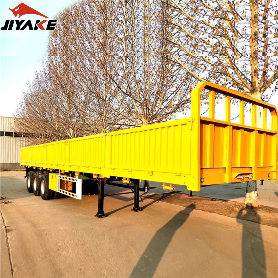 China 3 Axles Drop Side Board Sidewall Triaxle Trailer with Side Wall Boards Grain Cargo Transport Truck Semi Trailer for Sale Manufacturers