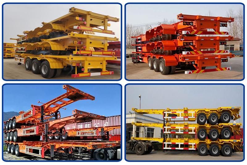 Factory Cheap Price 3 Axle Skeleton Container Transport Semi Trailer for Sale