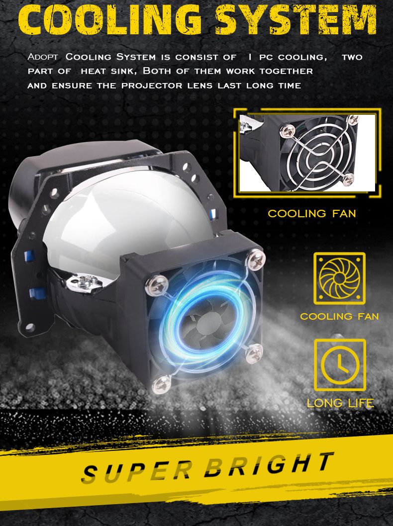 Sanvi Auto Lights Factory New Arrival K6 Bi LED Projector Lens Headlights for Car and Motorcycle 65W 6000K Aftermarket Automotive LED Headlamp Conversion Kits