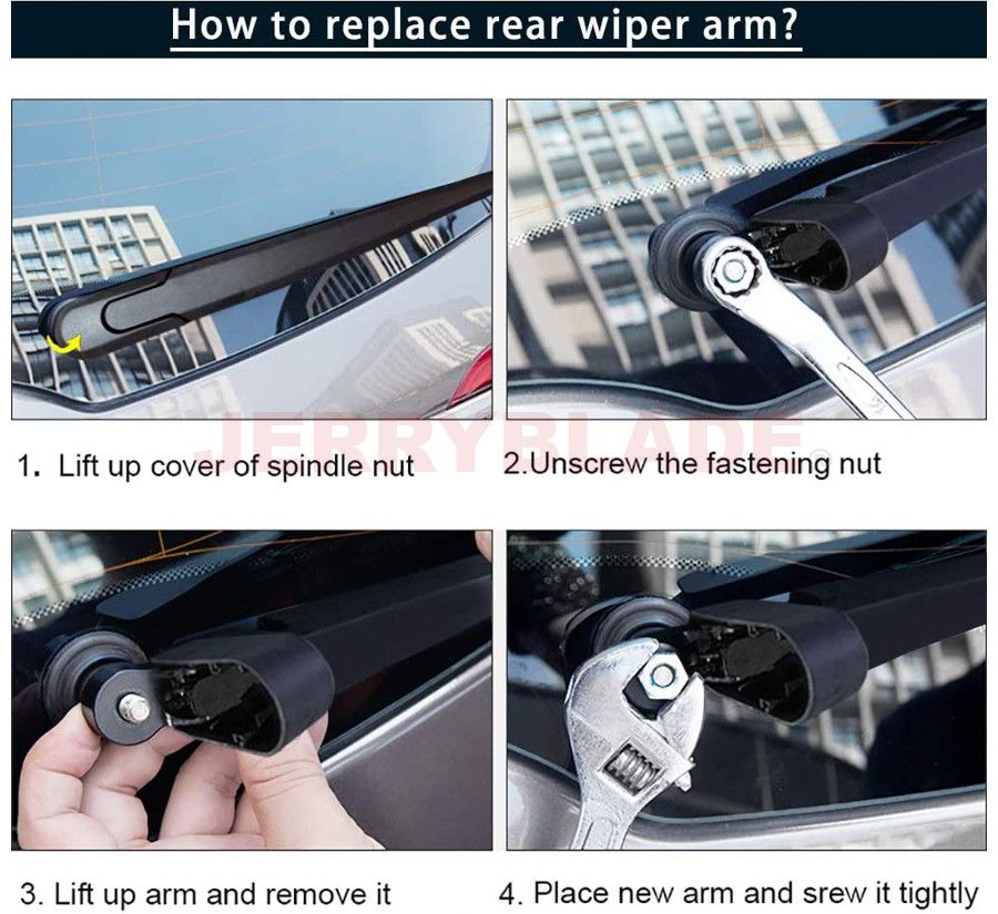 Jb8-11 Car Vehicle Rear Windshield Wiper Blade Arm Set for Hyundai IX45 2013-2017 350mm 14&prime;&prime; OE 98811A1000 Hyundai IX45 Back Wiper Arm Kit Genuine Replacement
